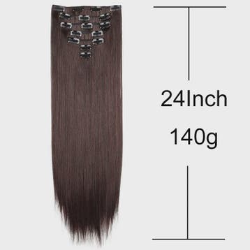24 Inch Synthetische Haarverlenging met Clips - 7 Delig Set, Verzenden, Nieuw