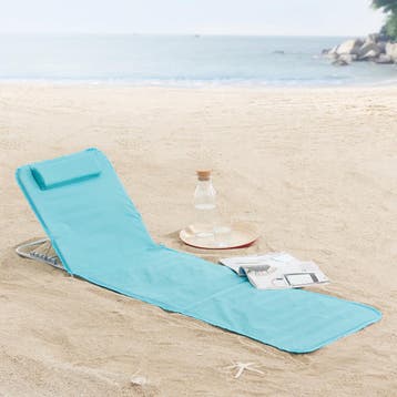 [en.casa] Strandmat Cellorigo met rugleuning set van 2 turqu, Verzenden, Nieuw