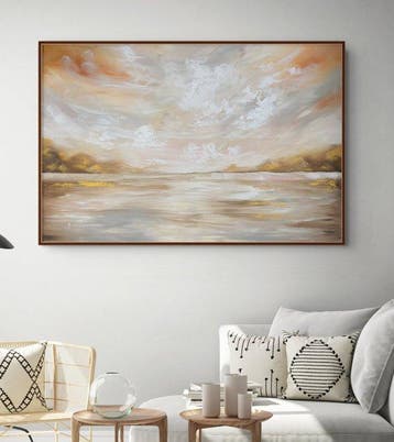Irina Morisch - Golden mountains- XXL original seascape
