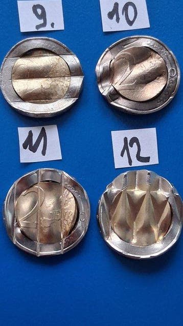 Europa. 2 Euro Various Years (4 coins with cancellation