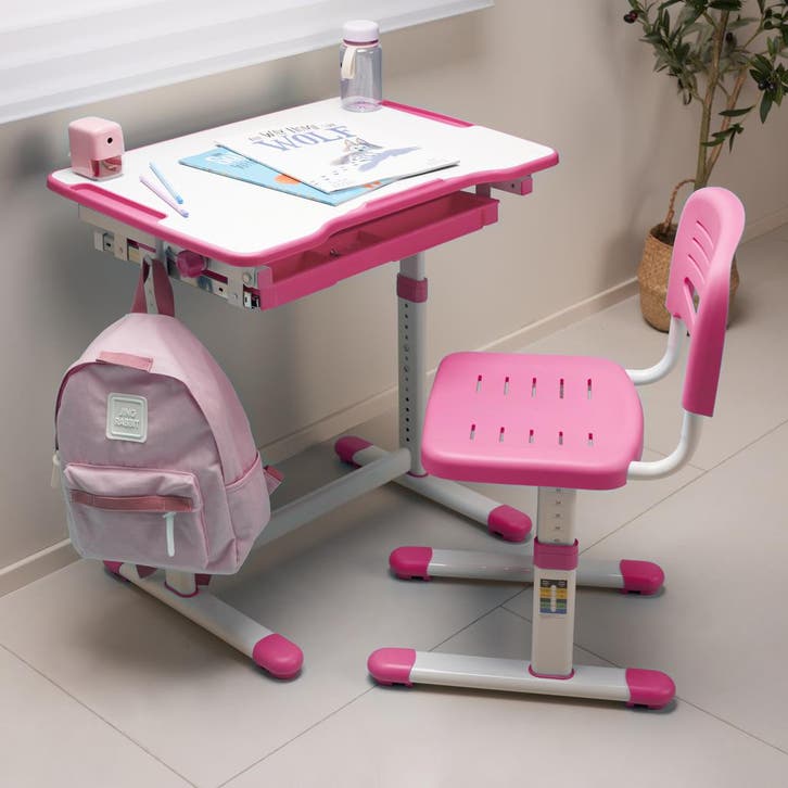 Kinderbureauset Sala kindertafel met 1 stoel roze en wit [en, Huis en Inrichting, Bureaus, Verzenden