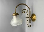 Wandlamp - Glas, Messing - Authentieke wandlamp, Antiek en Kunst