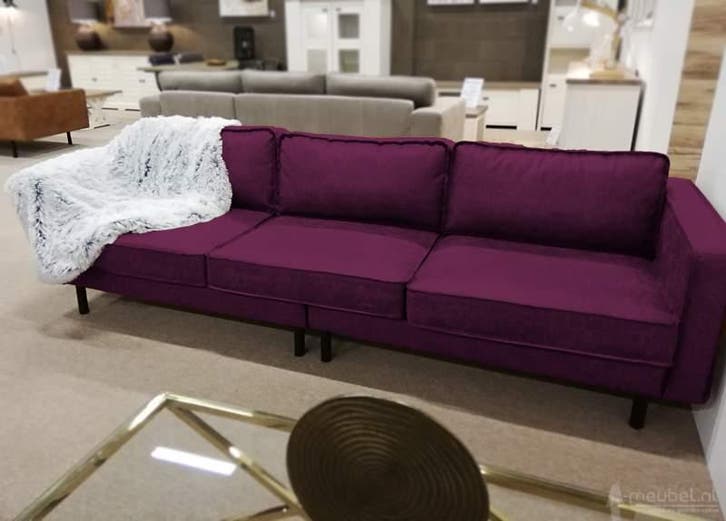 Bankstel Westervoort - rechte banken - Paars, Huis en Inrichting, Banken | Bankstellen, Nieuw, Stof