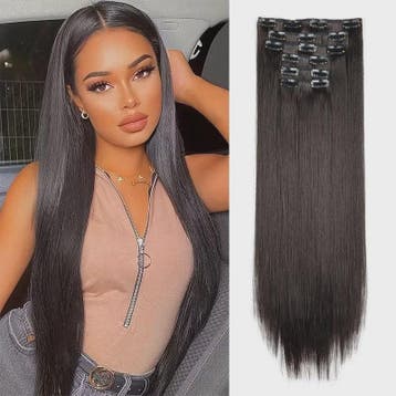 Synthetische Haarverlenging Set: 6 Delen Clip-in Extensions, Verzenden, Nieuw