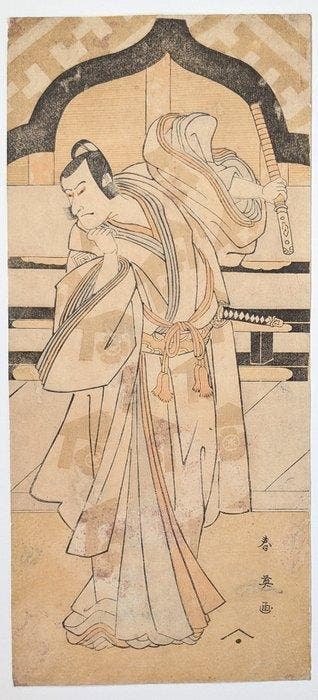Katsukawa Shunei · 18e-eeuwse hosoban · Kabuki-acteur ·