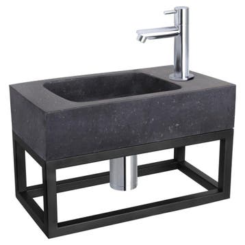 Differnz fonteinset bombai black - natuursteen - kraan recht, Verzenden, Nieuw