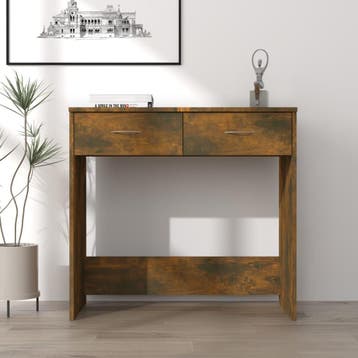 vidaXL Bureau 80x40x75 cm bewerkt hout gerookt eikenkleurig, Verzenden, Nieuw