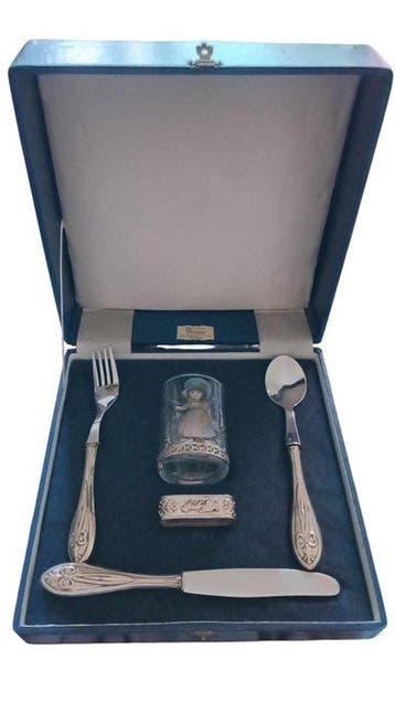 Eettafel (5) - .925 zilver - Doopsilveren set