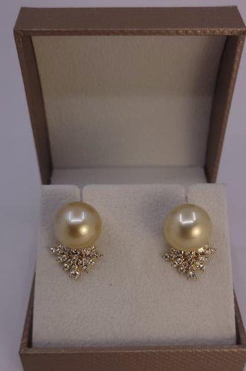 Oorbellen - 18 karaat Geel goud, 12 mm diepe gouden, Sieraden, Tassen en Uiterlijk, Oorbellen, Nieuw