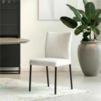 Leren eetkamerstoel Basic - Toledo Bianco (gebroken wit) -, Huis en Inrichting, Stoelen, Wit, Nieuw, Leer, Ophalen of Verzenden