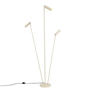 Moderne vloerlamp beige 3-lichts GU10 35mm - Thomas, Verzenden, Nieuw, Modern