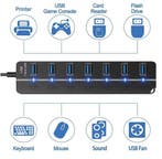 USB 3.0 Hub 7-Poorts High Speed Splitter met Schakelaars, Verzenden, Nieuw