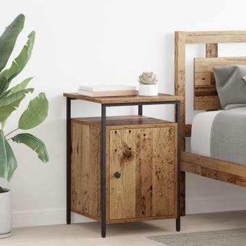 vidaXL Nachtkastje Oudhout 40 x 42 x 60cm Bewerkt hout, Minder dan 45 cm, Verzenden, Nieuw, 55 tot 70 cm