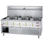 Diamond Wok Fornuis | 5 Branders + Watergordijn | 2180x900x7, Zakelijke goederen, Horeca | Keukenapparatuur, Ophalen of Verzenden