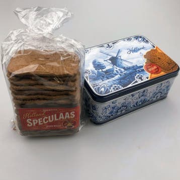 Speculaasblik Delfts Blauw met speculaas, Ophalen of Verzenden, Nieuw