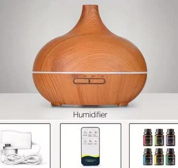 Aroma Diffuser Houtlook met Afstandsbediening LED, Verzenden, Nieuw