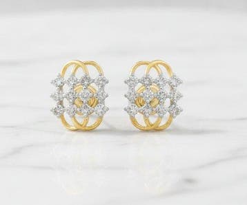 Oorbellen - 14 karaat Geel goud - 0.63ct. tw. Diamant, Nieuw