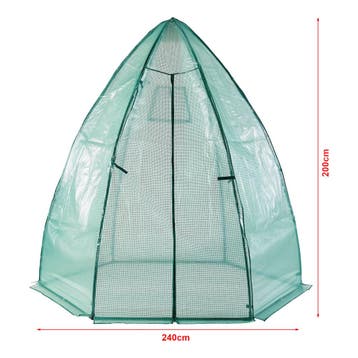 [en.casa] Tuinkas Hunze foliekas 200xØ240 cm groen, Tuin en Terras, Verzenden, Nieuw