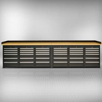 Datona Werkbank PRO 400 cm - bamboe - 6 ladekasten met 36, Ophalen of Verzenden, Nieuw