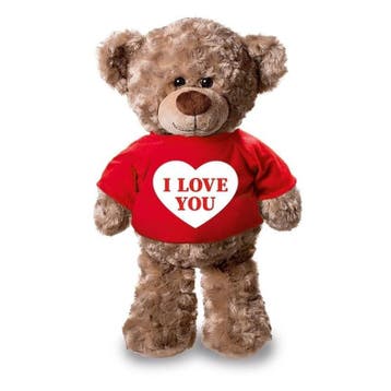 Teddybeer knuffel met hartje - pluche - 24 cm - shirt, Verzenden, Nieuw