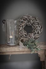 Krans Coco slice light grey 40 cm, Ophalen of Verzenden, Nieuw