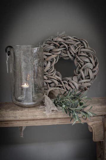 Krans Coco slice light grey 40 cm, Ophalen of Verzenden, Nieuw