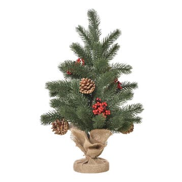 Kerstboom 50 Cm Kunstspar Met 55 Takken, 4 Rode Bessen &amp;, Verzenden