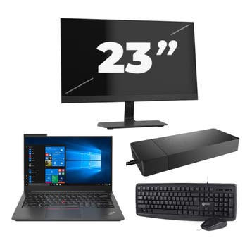 Lenovo Thinkpad E14 G2 -   i3-11e 16GB  - 256GB  + 1x 23 inc, Qwerty, Verzenden, Refurbished, 14 inch