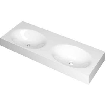 INK Smooth Wastafel Polystone Dubbel Zonder Kraangaten -, Ophalen of Verzenden, Nieuw