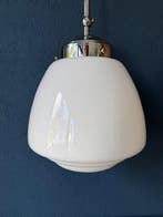 Plafondlamp - Messing, Opalin glass