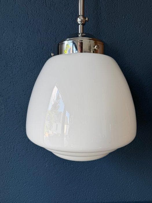 Plafondlamp - Messing, Opalin glass, Antiek en Kunst, Kunst | Designobjecten