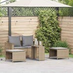 vidaXL 5-delige Tuinbankstel met kussens stapelbaar beige, Verzenden, Nieuw