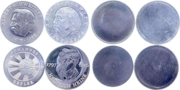 5 en 10 Mark 1967-1975 Duitsland Lot 4x Probe Ddr 5+10 Ma..., Postzegels en Munten, Munten | Europa | Niet-Euromunten, Verzenden