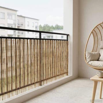 vidaXL Tuinhek Gecarboniseerd riet 500 x 100 cm, Tuin en Terras, Verzenden, Nieuw