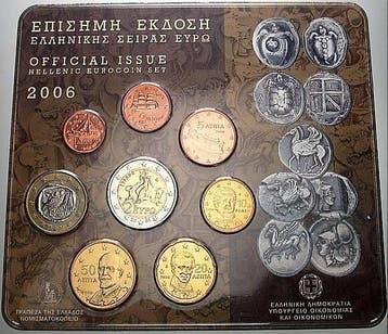 3,88 Euro,munten set 1 Cent-2 Euro 2006 Griechenland Repu..., Verzenden