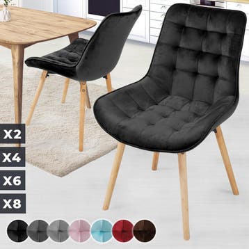 Eetkamerstoelen - Set van 2 - Fluweel - Zwart - MIADOMODO®, Huis en Inrichting, Verzenden, Zo goed als nieuw