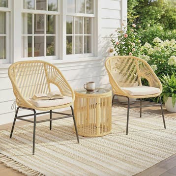 Outsunny Balkon Bistro Set - 3 Delig met 2 Comfortabele Stoe, Verzenden, Nieuw