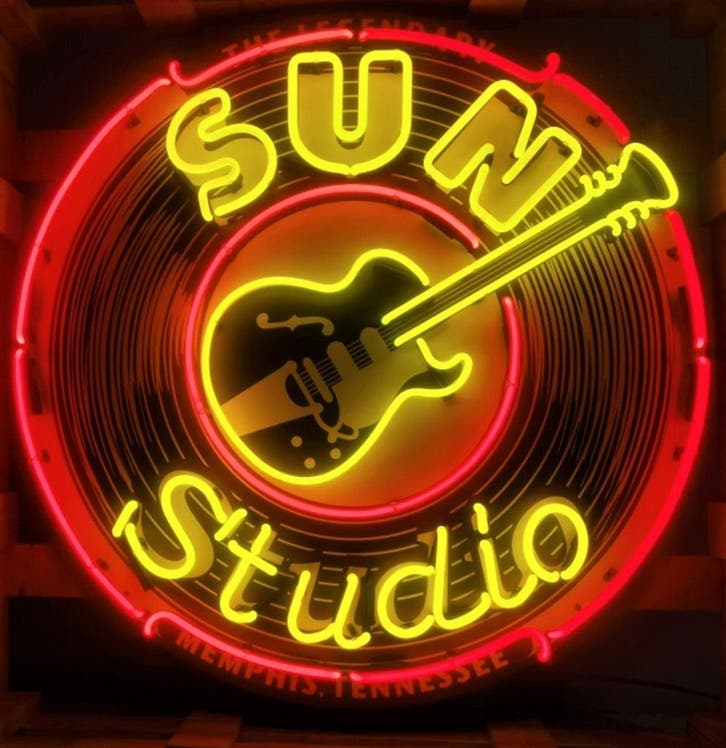 Sun Studio Neon Verlichting XL 100 cm - Rood, Geel, Verzamelen, Muziek, Artiesten en Beroemdheden, Ophalen