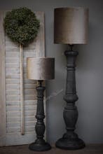 Baluster lampvoet Black wood 80 cm, Ophalen of Verzenden, Nieuw