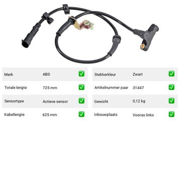 ABS-sensor Dodge Neon 2.0 16V () Van 1999-08 tot  - ABS-sens, Auto-onderdelen, Verzenden, Nieuw, Dodge