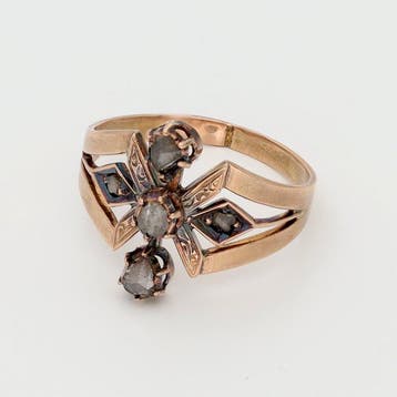 Ring - 14 karaat Roségoud Diamant (Natuurlijk), Nieuw