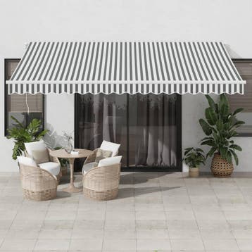 vidaXL Luifel handmatig uittrekbaar en LED 450x350 cm, Verzenden, Nieuw