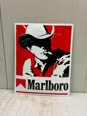 Marlboro Cowboy – Emaille Reclamebord – Iconische Western