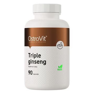 Ostrovit - Triple Ginseng - 90 Vege Capsules, Verzenden, Nieuw, Poeder of Drank