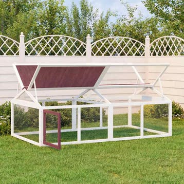 vidaXL Dierenren 200x112,5x74 cm massief grenenhout, Dieren en Toebehoren, Knaagdieren en Konijnen | Hokken en Kooien, Verzenden
