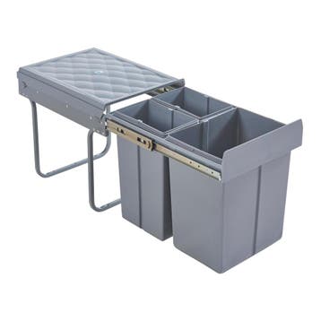 Inbouw prullenbak Froland 2x10 en 1x20 liter 48x34x42 cm gri, Huis en Inrichting, Woonaccessoires | Prullenbakken, Verzenden, Nieuw