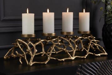 Elegante kaarsenhouder ABSTRACT 60cm goud voor 4 kaarsen -, Huis en Inrichting, Ophalen of Verzenden, Nieuw
