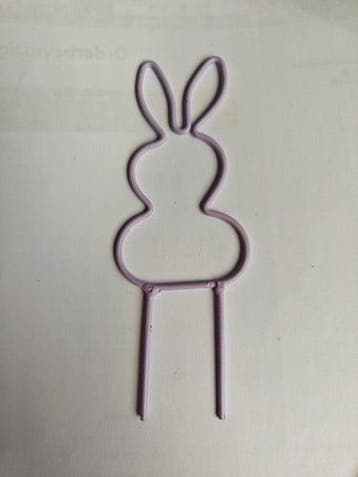 Metalen Frame Haas staand oor op steker Roze 10 cm, Hobby en Vrije tijd, Knutselen, Ophalen of Verzenden, Nieuw