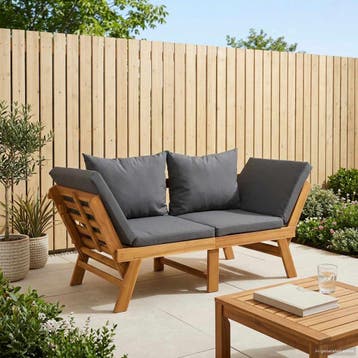 vidaXL 3-in-1 Tuinbank met Kussens Massief Acaciahout, Verzenden, Nieuw