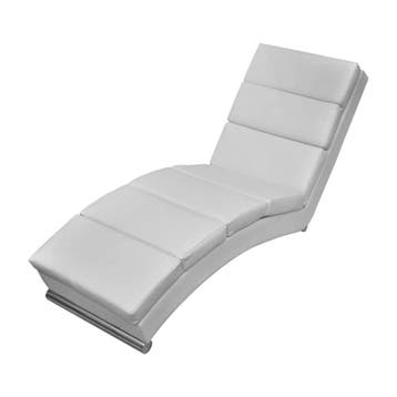 vidaXL Chaise longue kunstleer wit, Verzenden, Nieuw